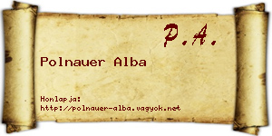 Polnauer Alba névjegykártya